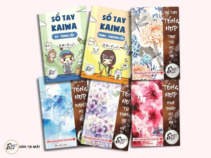 [FREESHIP ] COMBO 6 CUỐN SỔ TAY TỔNG HỢP KIẾN THỨC JLPT N5 – N1 (TV, KJ, NP, TRỢ-PHÓ-LIÊN, KAIWA 1+2)