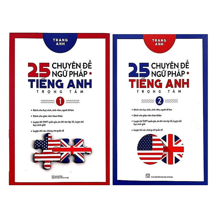 Combo 25 Chuyên đề ngữ pháp tiếng anh trọng tâm ( trọn bộ tập 1+2 )