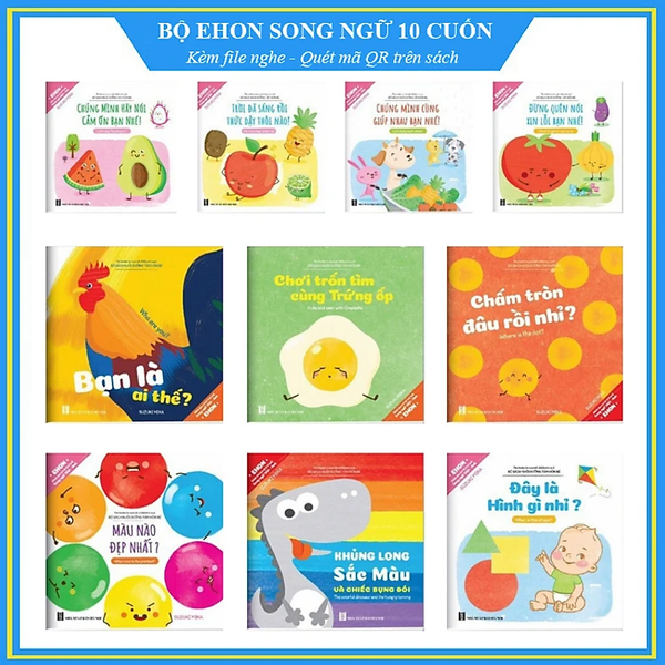 Bộ Ehon song ngữ Anh Việt 10 cuốn - Cho bé 0-6 tuổi - Bộ sách nuôi dưỡng tâm hồn bé