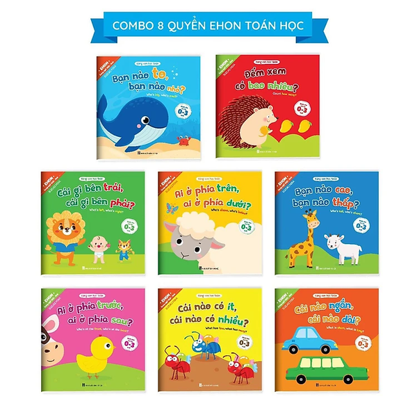 Bộ Ehon toán học đầu đời cho bé từ 0-3 tuổi: Cùng con học toán (song ngữ Việt Anh)