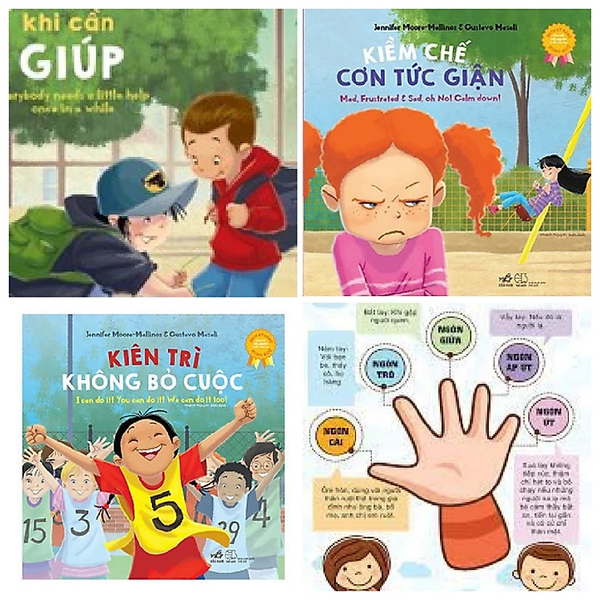 Combo Sách Kỹ Năng Song Ngữ: Kiên Trì Không Bỏ Cuộc - Kiềm Chế Cơn Tức Giận - Ngõ Lời Khi Cần Giúp - Sẵn Sàng Để Đến Trường.