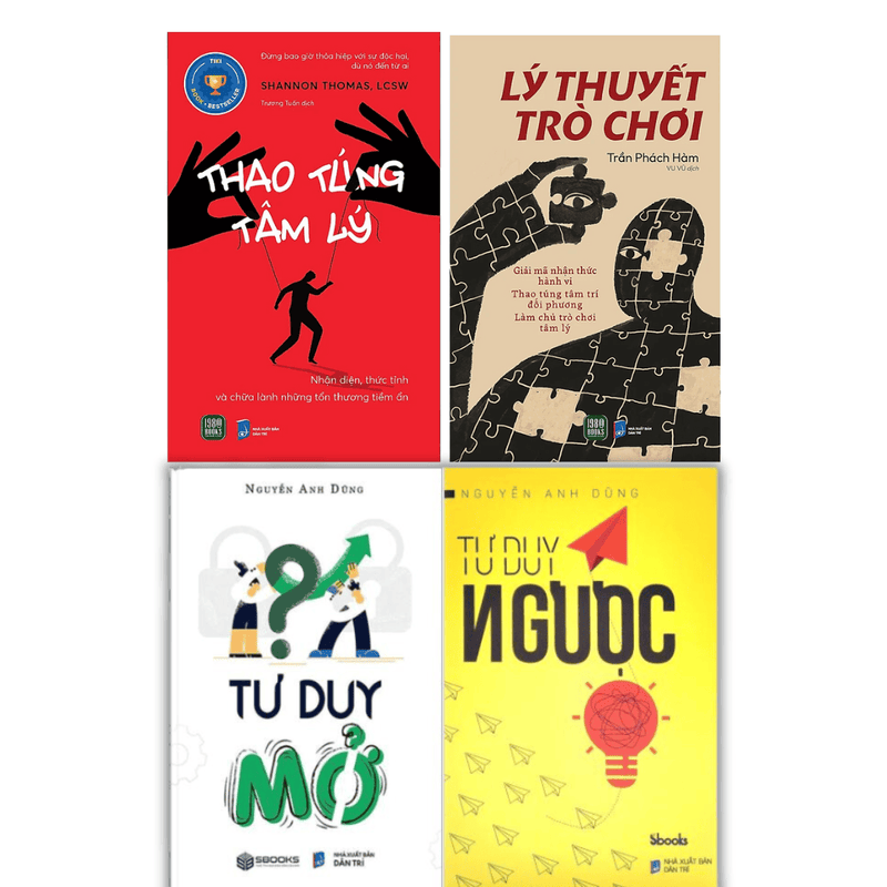 Combo sách Thao túng tâm lý + Lý thuyết trò chơi + Tư duy ngược + Tư duy mở