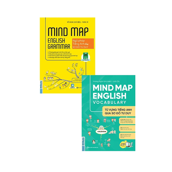 Combo lấy gốc tiếng Anh (Mindmap English Grammar - Ngữ Pháp Tiếng Anh Bằng Sơ Đồ Tư Duy + Mind Map English Vocabulary - Từ Vựng Tiếng Anh Qua Sơ Đồ Tư Duy)
