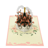Thiệp 3D Handmade Rose basket Giỏ Hoa Hồng, Giỏ hoa Thiệp Nổi HMG