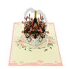 Thiệp 3D Handmade Rose basket Giỏ Hoa Hồng, Giỏ hoa Thiệp Nổi HMG