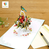 Thiệp 3D Lẵng Hoa Nhiều Màu Sắc, thiệp Hoa đào HMG Pop-up Card