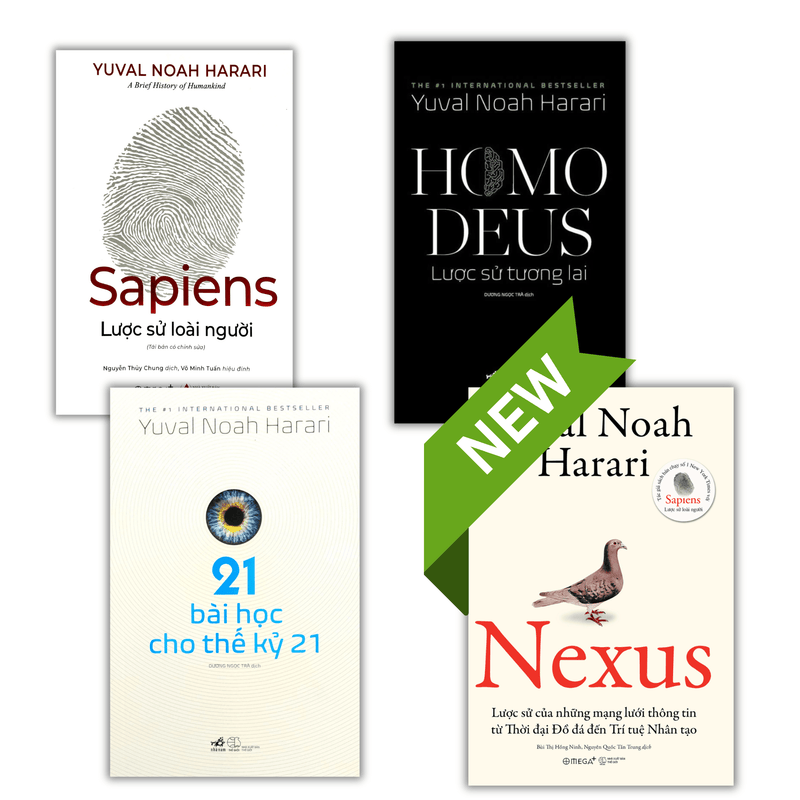 Bộ sách đi trước tương lai của Yuval Noah Harari: Sapiens - Lược Sử Loài Người + 21 Bài Học Của Thế Kỷ 21 + Homo Deus - Lược Sử Tương Lai + Nexus - Lược Sử Của Những Mạng Lưới Thông Tin Từ Thời Đại Đồ Đá Đến Trí Tuệ Nhân Tạo