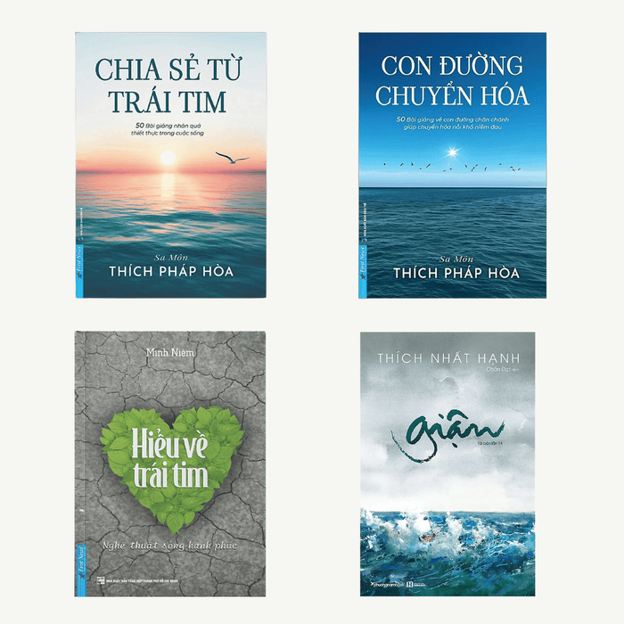 Bộ sách "Phiền não tức bồ đề" (Chia sẻ từ trái tim/Con đường chuyển hóa/Hiểu về trái tim/Giận)