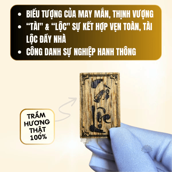 Miếng Trầm Bỏ Ví Tài Lộc OM MANI, Gỗ Trầm Hương Phong Thuỷ May Mắn Tài Lộc, Sức Khoẻ Bình An