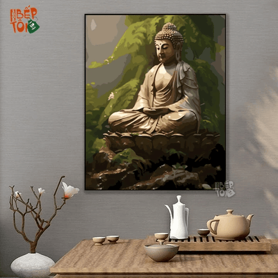 Tranh số hóa Phật giáo mẫu Phật Ngồi Thiền