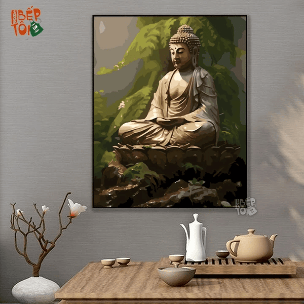 Tranh số hóa Phật giáo mẫu Phật Ngồi Thiền