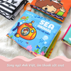 Sách vải cho bé sơ sinh 0 đến 12 tháng Lalala baby, an toàn tuyệt đối, kích thước 12x11cm, 8 mặt sột soạt