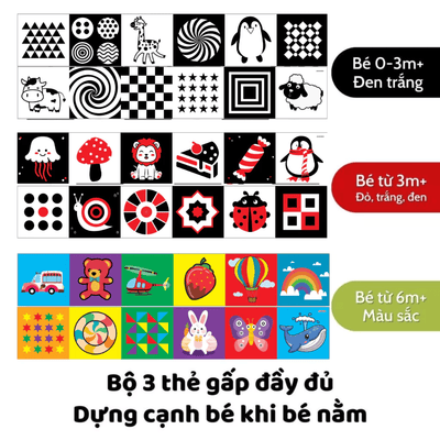 Bộ tranh kích thích thị giác cho bé 0 - 3 tuổi - combo 3 set hàng chất lượng cao