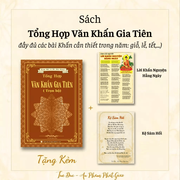 Sách - Tổng Hợp Văn Khấn Gia Tiên (trọn bộ) - Tặng kèm Tờ Khấn Nguyện Hàng Ngày - Kệ Sám Hối