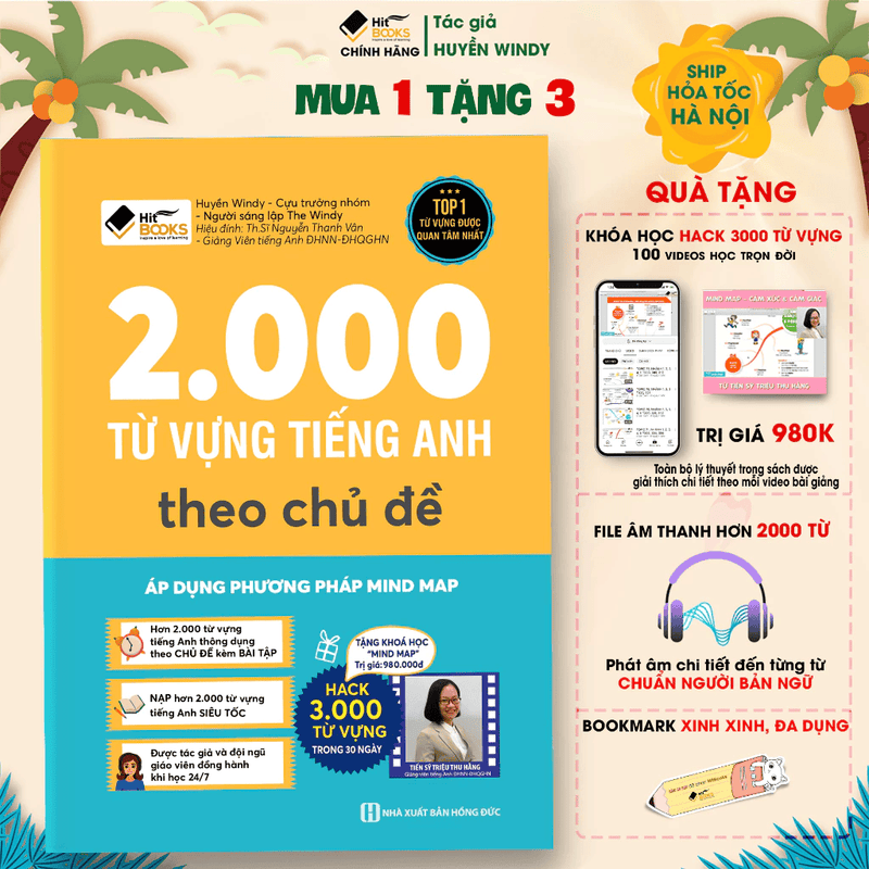Tự Học 2000 Từ Vựng Tiếng Anh Theo Chủ Đề - TẶNG KÈM KHOÁ HỌC HITBOOKS
