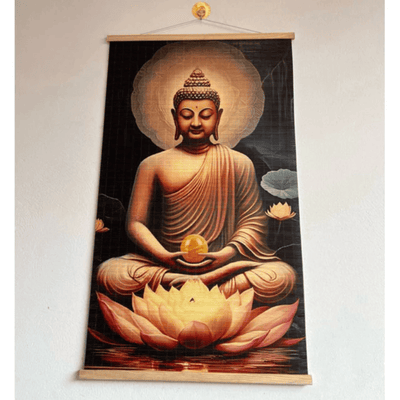 Tranh mành trúc Đức Phật Thích Ca Mâu Ni (40x60cm)