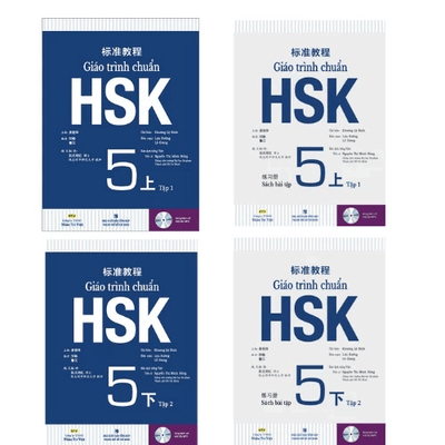 Combo Giáo Trình Chuẩn HSK 5 Bài Học và Giáo Trình Chuẩn HSK 5 Bài Tập (trọn bộ 4 cuốn)