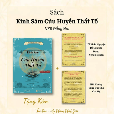 Sách - Kinh Sám Cửu Huyền Thất Tổ - Khổ A4 - Tặng Kèm Lời Khấn Nguyện Con Cái - Cha Mẹ