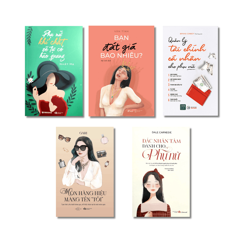 Combo phụ nữ hiện đại - hiểu rõ bản thân (Đắc nhân tâm dành cho phụ nữ + Phụ nữ khí chất sẽ tự có hào quang + Món hàng hiệu mang tên "Tôi" + Quản lý tài chính cá nhân cho phụ nữ + Bạn đắt giá bao nhiêu)