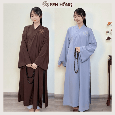 Áo tràng pháp phục Phật tử truyền thống thêu sen