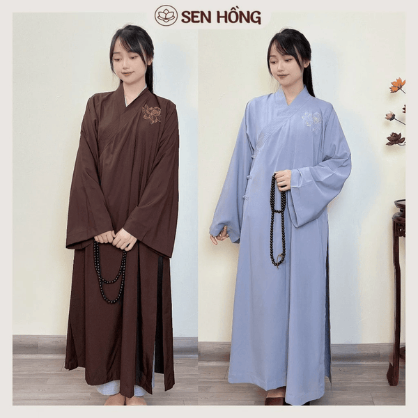 Áo tràng pháp phục Phật tử truyền thống thêu sen