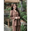 B24 - SET ĐỒ LAM ĐI CHÙA - quần áo Phật tử truyền thống- pháp phục nữ cổ bà lai cúc tết thêu Tâm