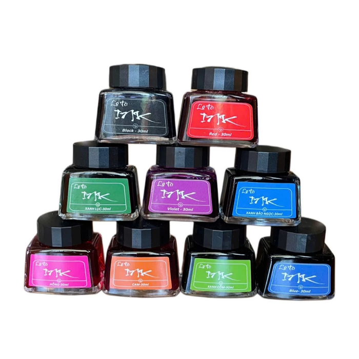 Mực Ink Leta lọ 30ml nhanh khô, không lắng cặn, bền màu