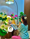 (Tặng vòng + lá bồ đề) Kệ kinh sách bằng gỗ cao cấp chữ A Di Đà Phật không cong vênh có thể gấp gọn