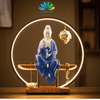 Tượng Phật Quan Âm Bồ Tát Chất Liệu Gốm Tử Sa Kệ Led Hào Quang Decor Trang Trí Phong Thủy An Nhiên