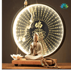 Tượng Quan Âm Bồ Tát Gốm Cao Cấp Có Đèn Led Hào Quang,Tượng Phong Thủy An Nhiên Mang Tài Lộc May Mắn