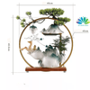 Thác Nước Phong Thủy Tượng Hươu Tài Lộc Kèm Kệ Led Hào Quang Cao Cấp, Decor Tiểu Cảnh,Phòng Làm Viêc