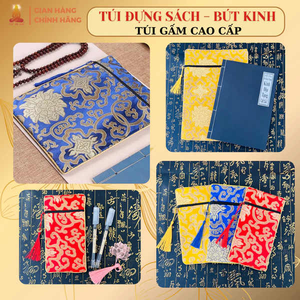 Túi đựng sách Kinh, Túi đựng bút chép Kinh hoạ tiết hoa văn cổ