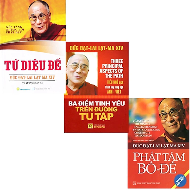 Bộ 3 Cuốn Đức Đạt - Lai Lạc - Ma XIV ( Song Ngữ Anh – Việt ): Tứ Diệu Đế + Phát Tâm Bồ - Đề + Ba Điểm Tinh Yếu Trên Đường Tu Tập