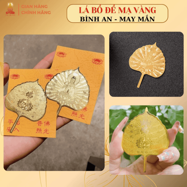 Tuệ Anh _Lá Bồ Đề Mạ Vàng Cao Cấp May Mắn, Bình An, Chiêu Tài Lộc