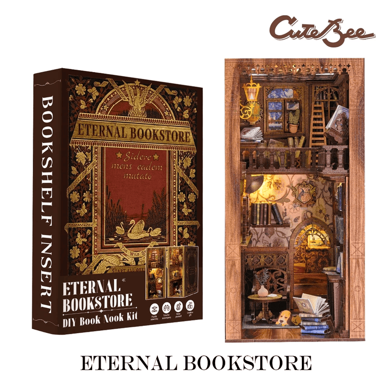 CUTEBEE DIY Book Nook - Mô hình lắp ghép thủ công bằng gỗ cao cấp