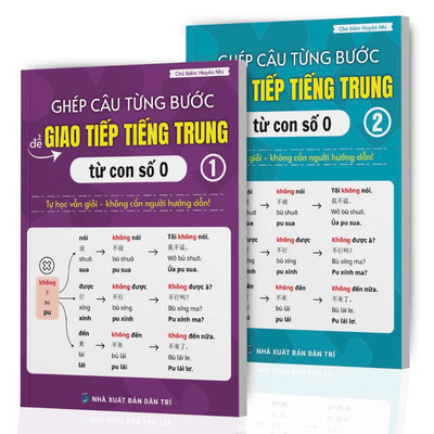 Bộ 2 Sách Ghép Câu Từng Bước Giao Tiếp Tiếng Trung Từ Con Số 0