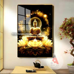 P01 - Tranh tráng gương Phật đài hoa sen