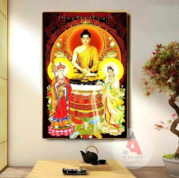 P1 - Tranh tráng gương Ta Bà tam thánh
