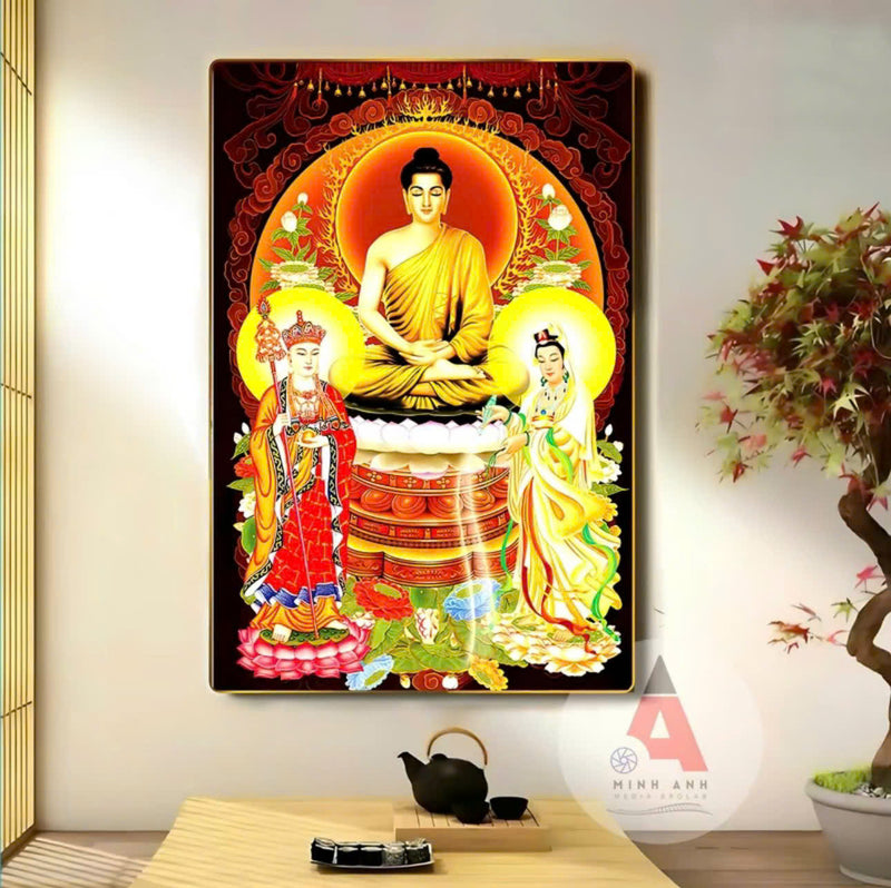 P1 - Tranh tráng gương Ta Bà tam thánh
