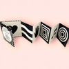 Sách cho bé - Kích Thích Thị Giác - Black and White Cho Trẻ Sơ Sinh - Combo 4 cuốn - Lật mở zigzag - Bồi cứng hoàn toàn