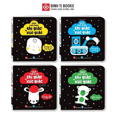 Sách Kích Thích Thị Giác Và Xúc Giác - Cho Trẻ 0 - 3 Tuổi - Combo 4 Cuốn - Đinh Tị Books