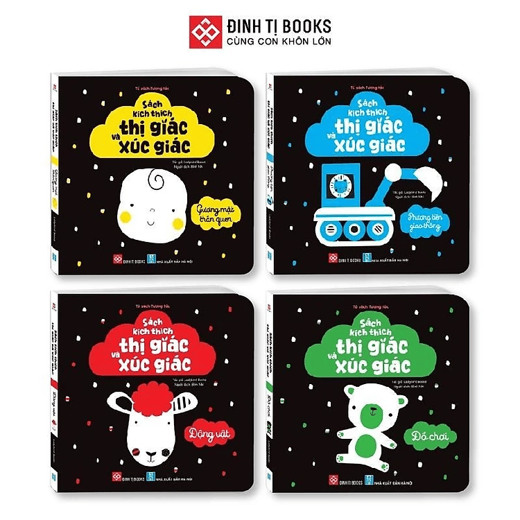 Sách Kích Thích Thị Giác Và Xúc Giác - Cho Trẻ 0 - 3 Tuổi - Combo 4 Cuốn - Đinh Tị Books