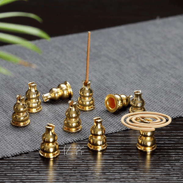 Đế Trụ Đồng Trầm Hương Chân Cắm Nhang Vòng , Trầm Khoanh Và Nhang Cây Để Lư Trầm Phụ Kiện Thác Khói