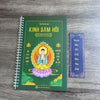Combo 4 sổ tay chép kinh in mờ (Địa Tạng + Sám Hối + Chú Đại Bi + Dược Sư) Tặng vòng tay + lá bồ đề