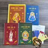 Combo 4 sổ tay chép kinh in mờ (Địa Tạng + Sám Hối + Chú Đại Bi + Dược Sư) Tặng vòng tay + lá bồ đề