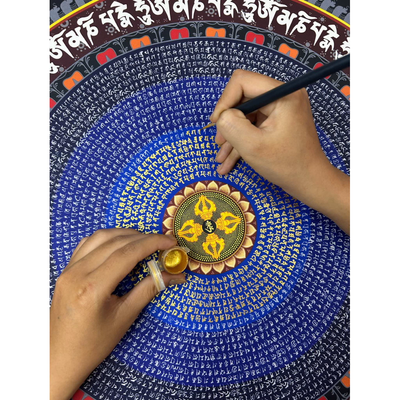 Tranh tô Mandala Chú Lăng Nghiêm chữ Phạn (tặng cọ, màu)
