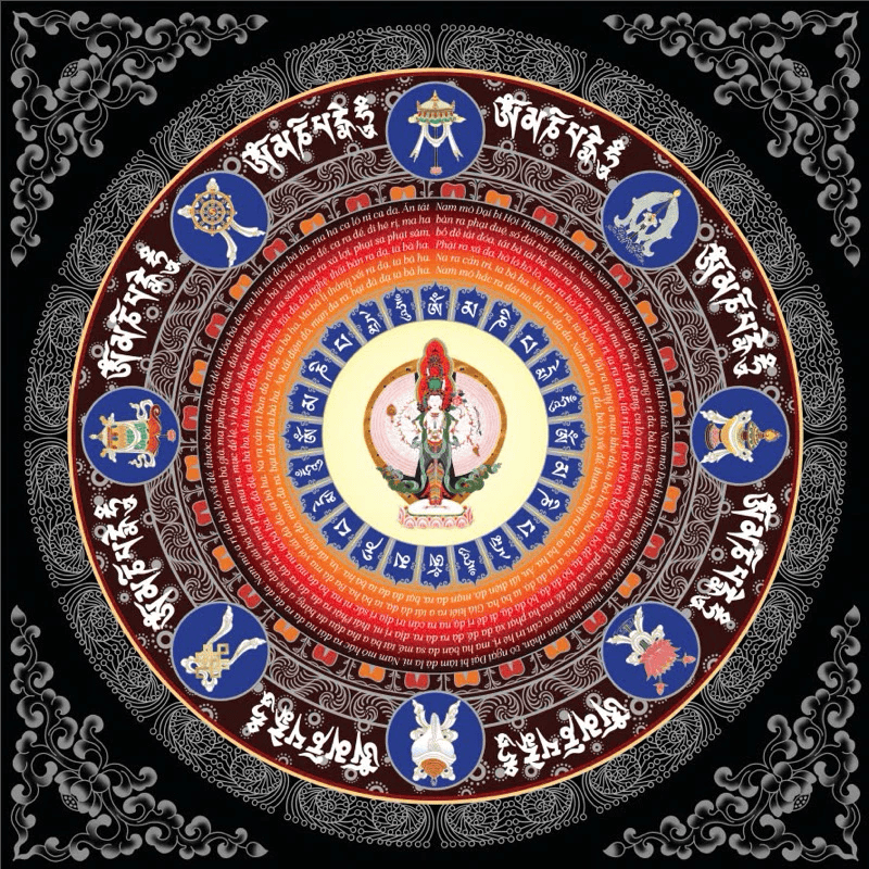 Tranh tô Mandala Chú Đại Bi