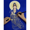 (40x65cm) Tranh tô Bồ Tát Quan Thế Âm (tặng kèm cọ, màu nhũ vàng)