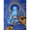 (50x65 cm) Tranh tô Đức Phật Dược Sư Lưu Ly (tặng cọ và màu nhũ vàng)