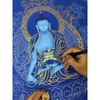 (50x65 cm) Tranh tô Đức Phật Dược Sư Lưu Ly (tặng cọ và màu nhũ vàng)